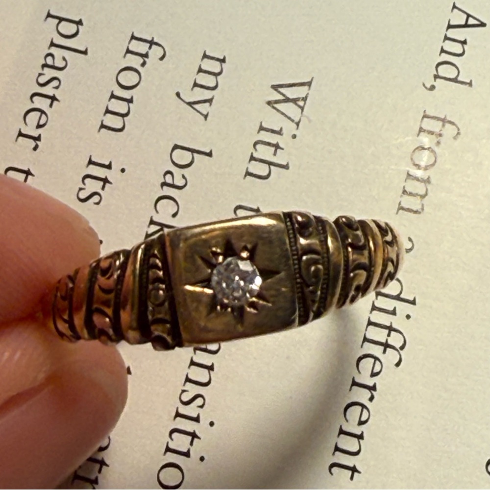 Antique gold and diamond signet ring